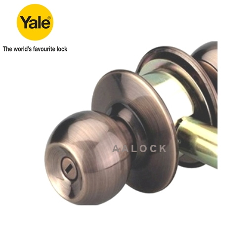 Khoá tay nắm tròn Yale VCA5242 US11 cửa WC màu đồng đỏ- khóa nắm tròn cao cấp- NPP AALock