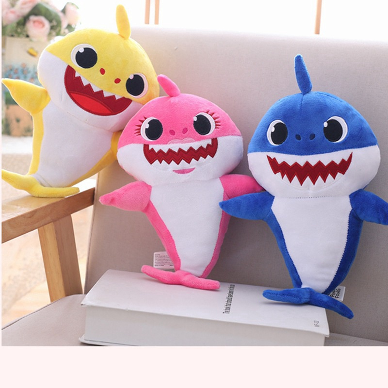 Gấu bông cá mập Baby Shark đủ màu size 45cm, Thú nhồi bông trong bài hát BabyShark, Đồ chơi cho bé