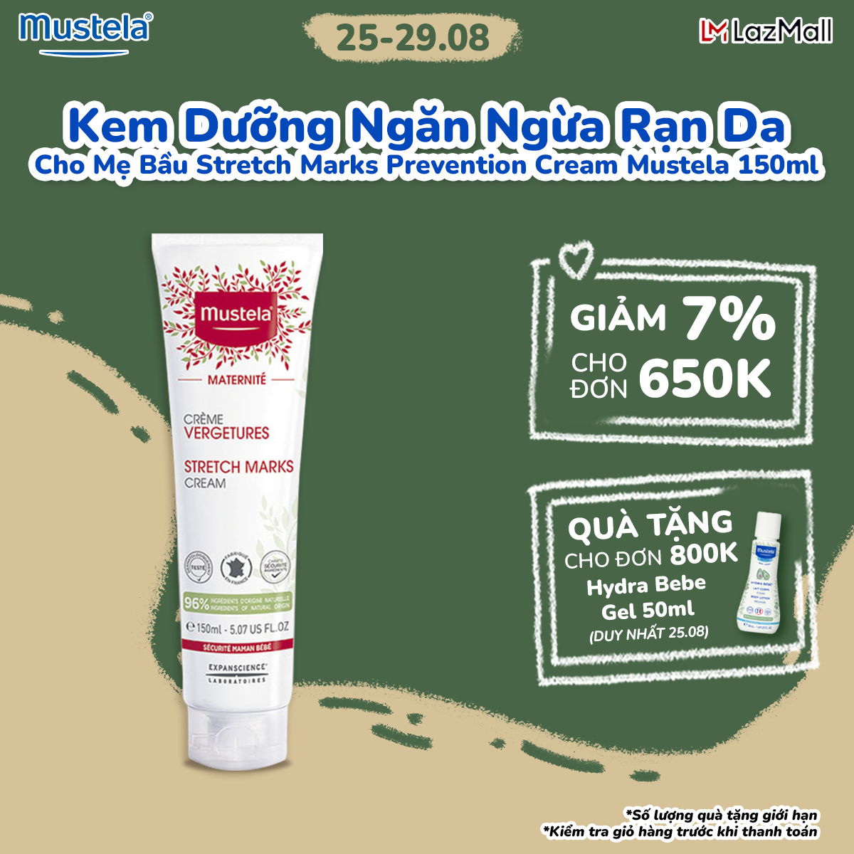 Kem Ngăn Ngừa Rạn Da Cho Mẹ Bầu Mustela 150ml