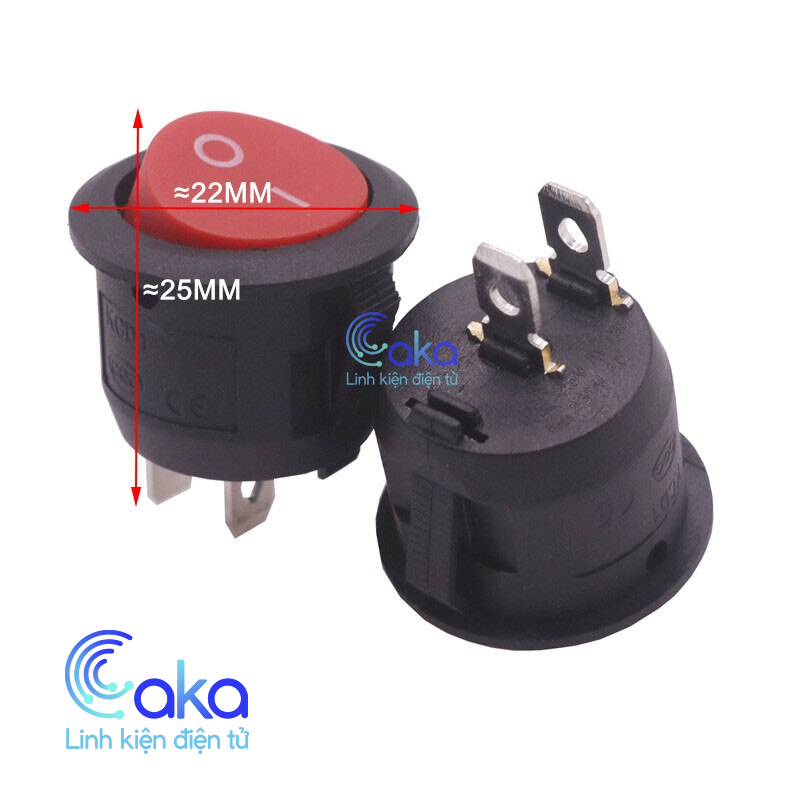 Công tắc on off tròn 250v 6a kcd1