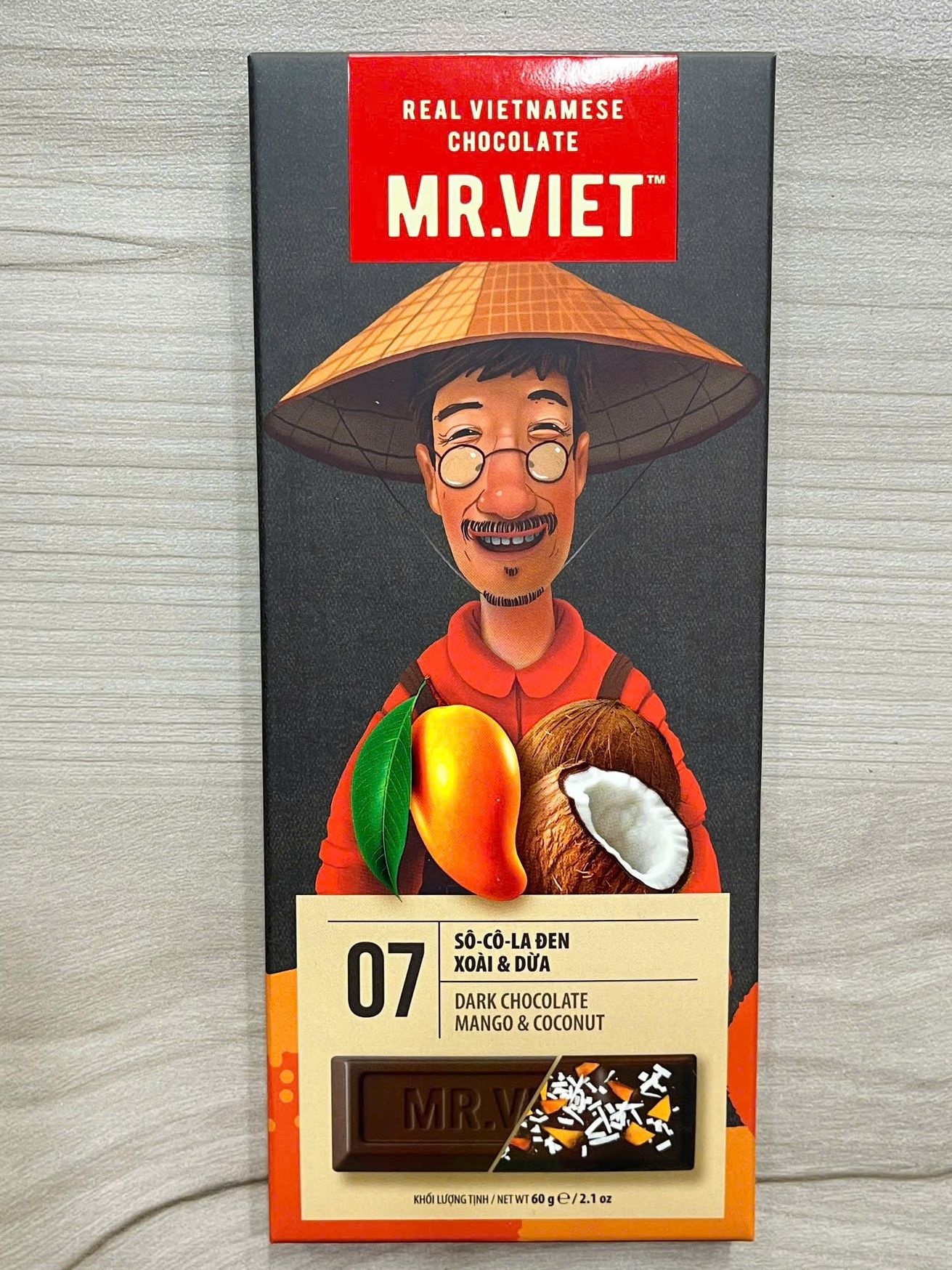 Socola xoài dừa Mr Viet 60g - Mr Viet Mango Coconut Chocolate 60g