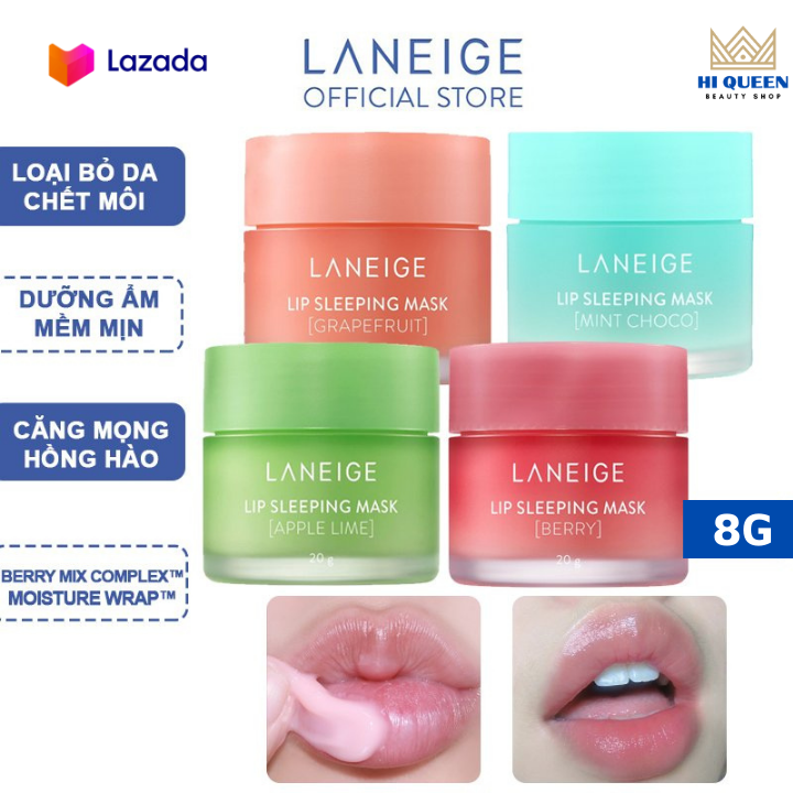 [ FREE SHIP ] Mặt Nạ Ủ Môi Laneige Lip Sleeping Mask 8G Set 4 Hộp [CÓ TÁCH LẺ] HI QUEEN