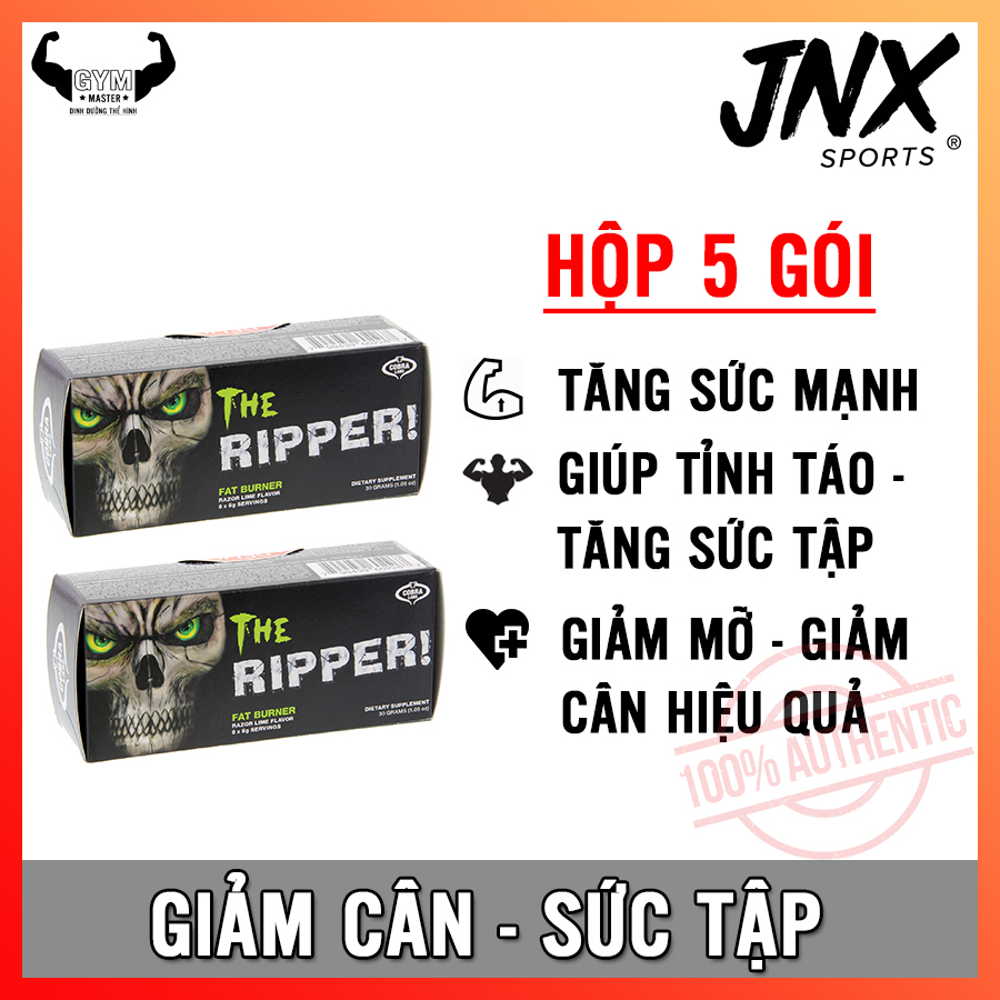Giảm cân nhanh - Tăng sức mạnh tập luyện The Ripper 5 gói dùng đủ vị - Hàng phân phối chính hãng 100%