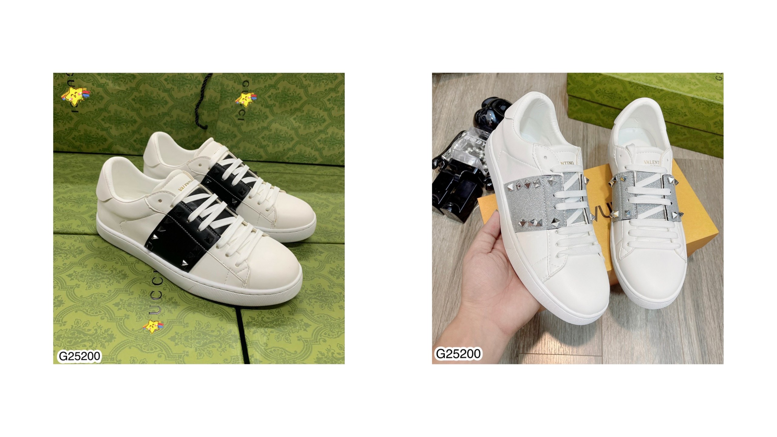 Giày valentino nam đính đá cực xịn - giày sneaker nam siêu đẹp