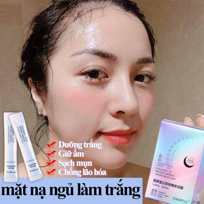 Mặt nạ ngủ làm trắng 20 cái/hộp Mặt nạ dưỡng da collagen Dưỡng trắng da Cấp ẩm sáng da Sạch mụn Chống lão hóa