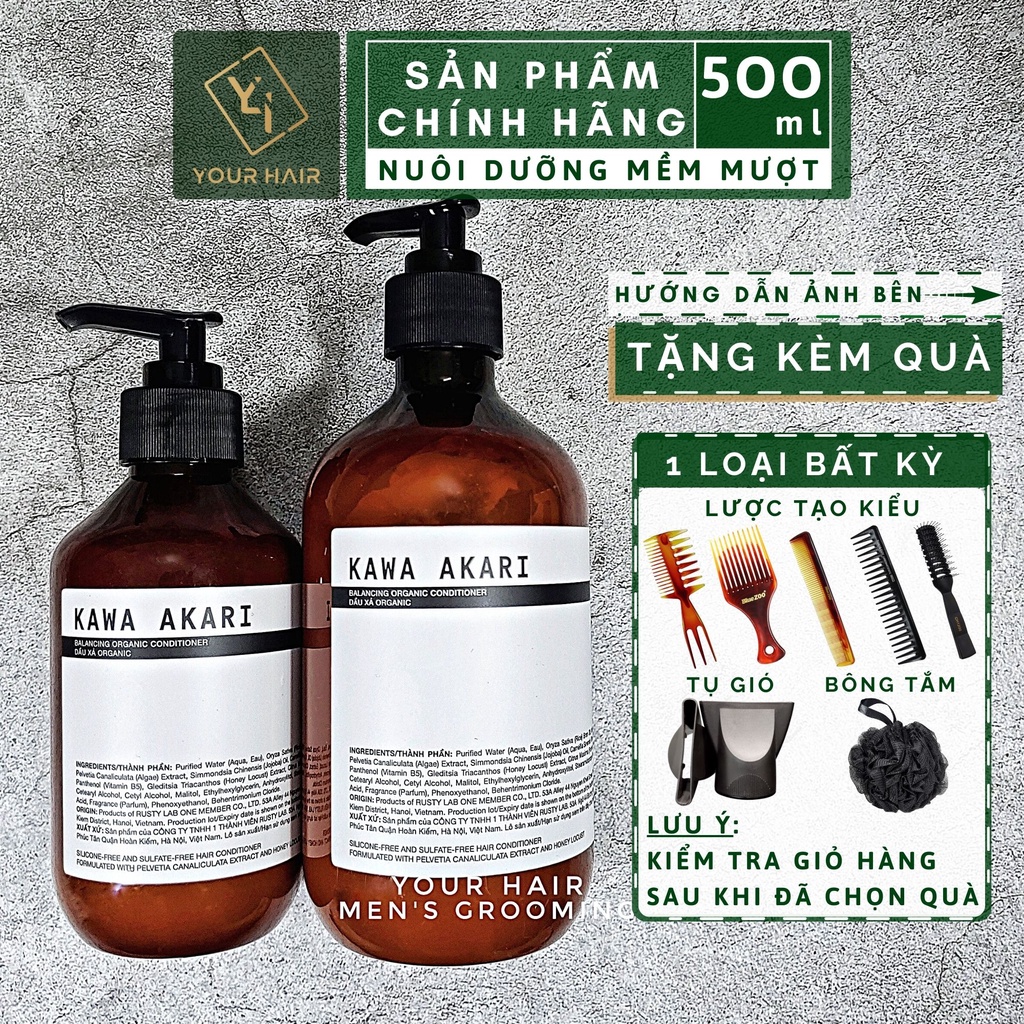 Dầu xả dưỡng mềm mượt KAWA AKARI – HAIR CONDITIONER - 300ml & 500ml | Chính hãng Rusty Lab