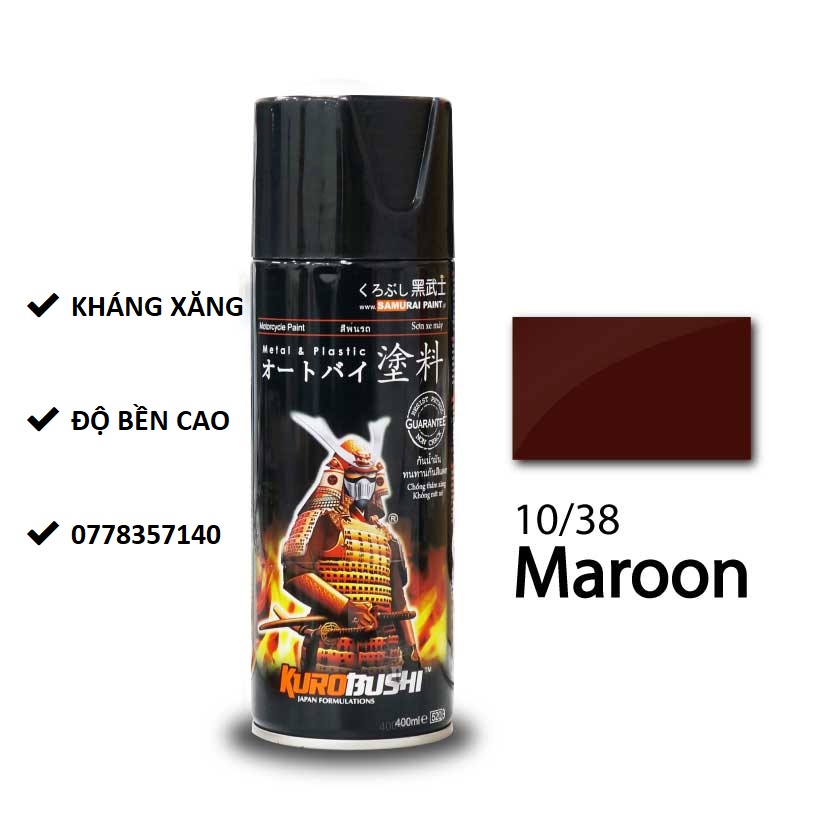 10/38 sơn xịt samurai màu hạt dẻ