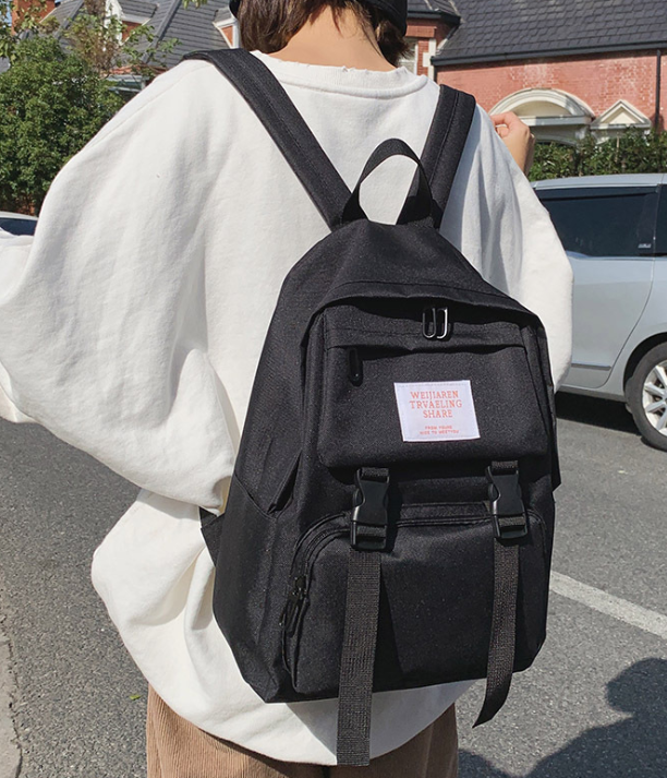 [HCM]Balo vải dù chống nước Travel Living thời trang đi học laptop nam nữ hàng chất lượng Phong cách Hàn Quốc (Có túi đựng nước 2 bên)