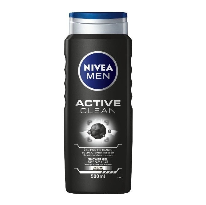 Dầu tắm gội 2in1 nivea men từ than hoạt tính, sạch sâu 500ml.