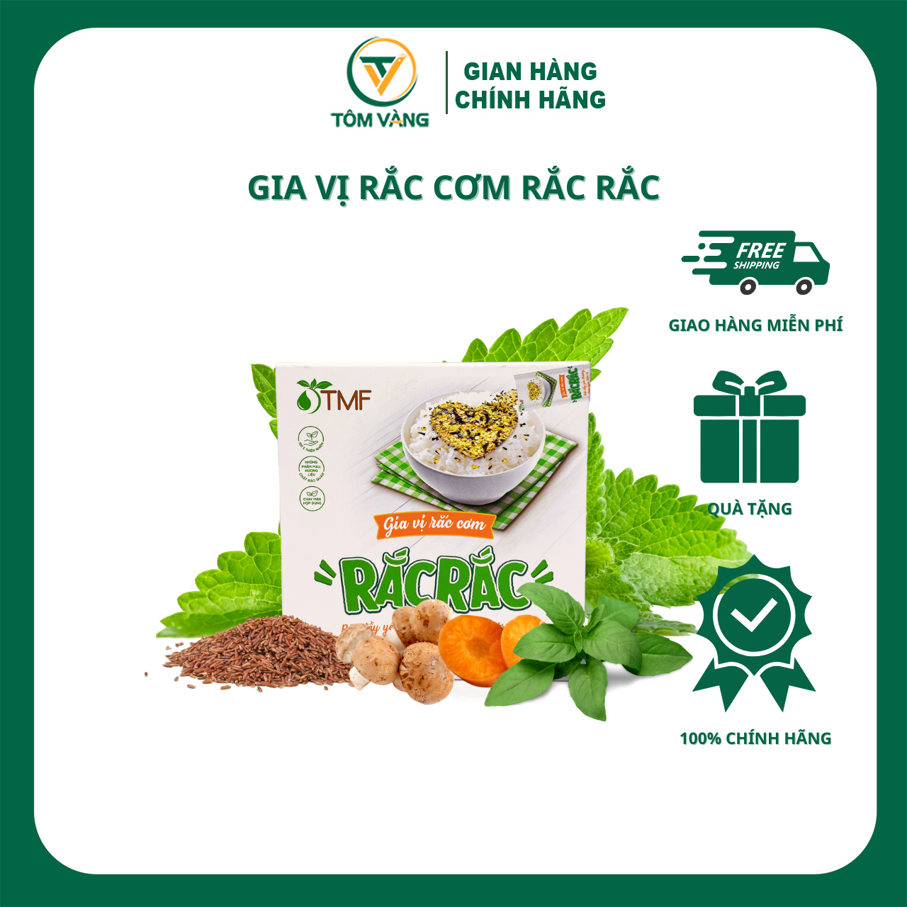 Gia vị rắc cơm lúa mạch rong biển Tâm Minh Foods 48gr - Tôm Vàng