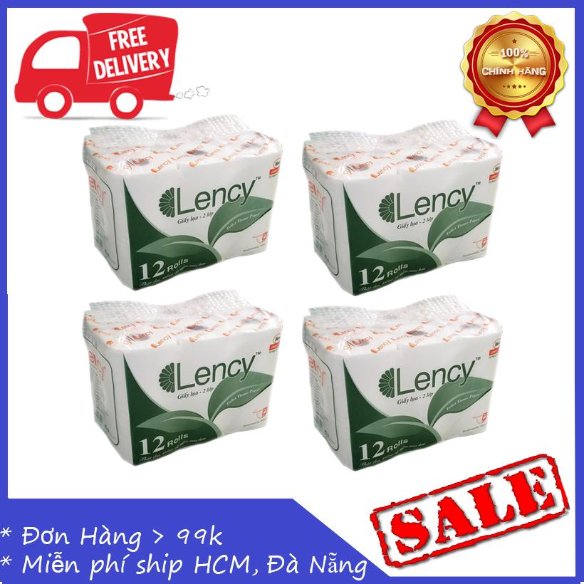 Combo 4 lốc Giấy vệ sinh Lency 12 cuộn
