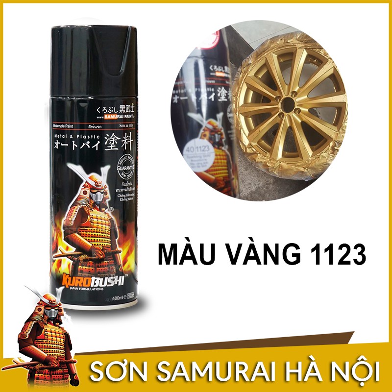 Sơn samurai màu vàng - Chai sơn màu vàng lấp lánh 1123 sơn xịt samurai
