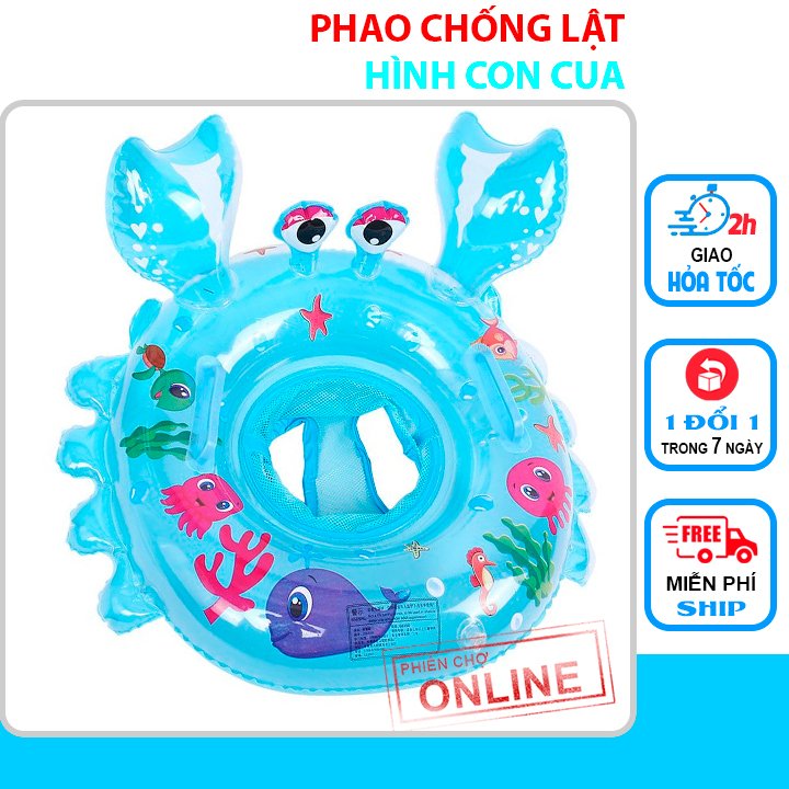 Phao bơi xỏ chân chống lật cho bé 0-4t hình con cua