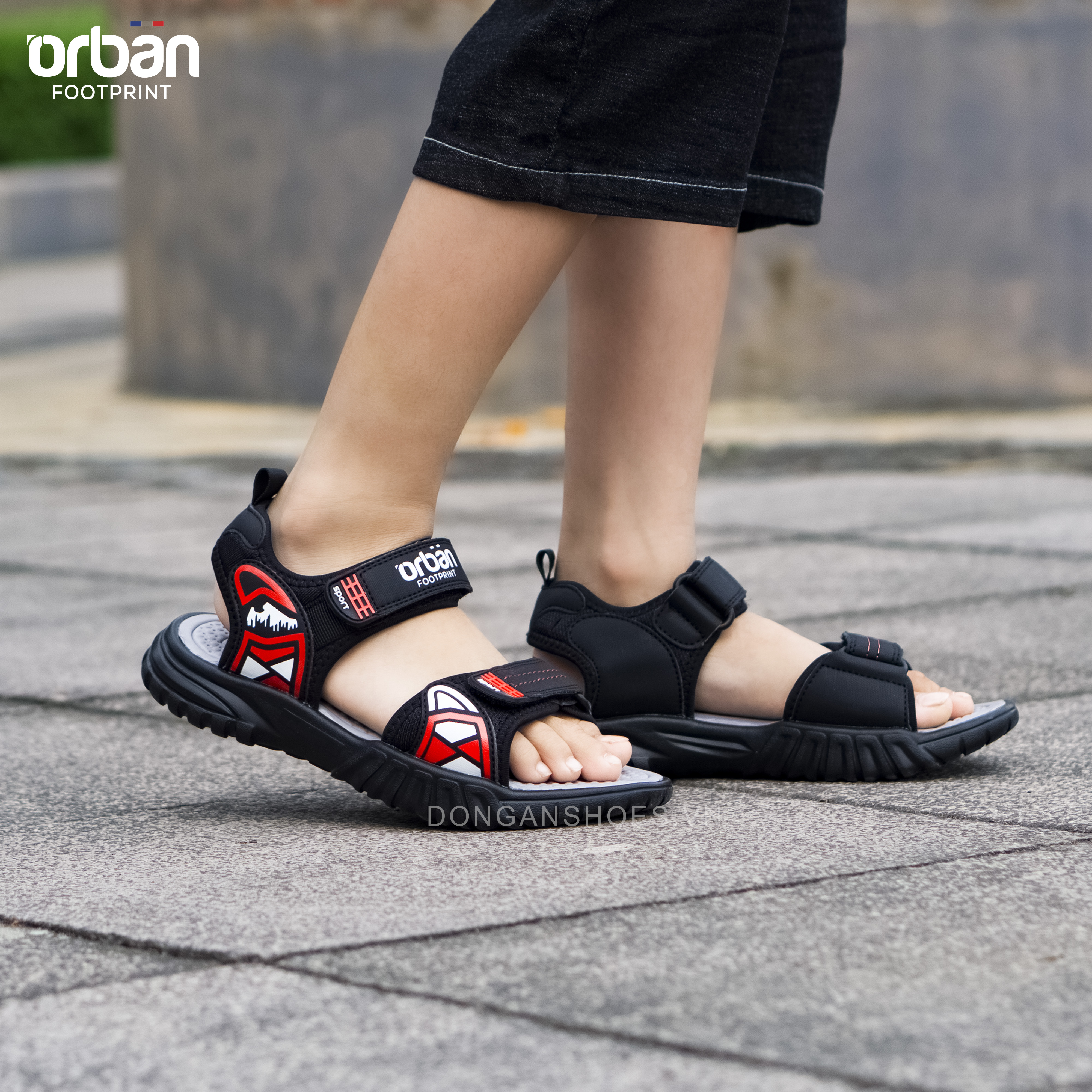 Dép sandal urban cao cấp cho bé SD2105  Đen