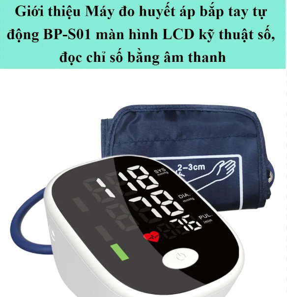 Máy Đo Huyết Áp Omron Model BpS01 Màn Hình LCD Kỹ Thuật Số Đọc Chỉ Số Bằng Âm Thanh tự động chuẩn xác 100