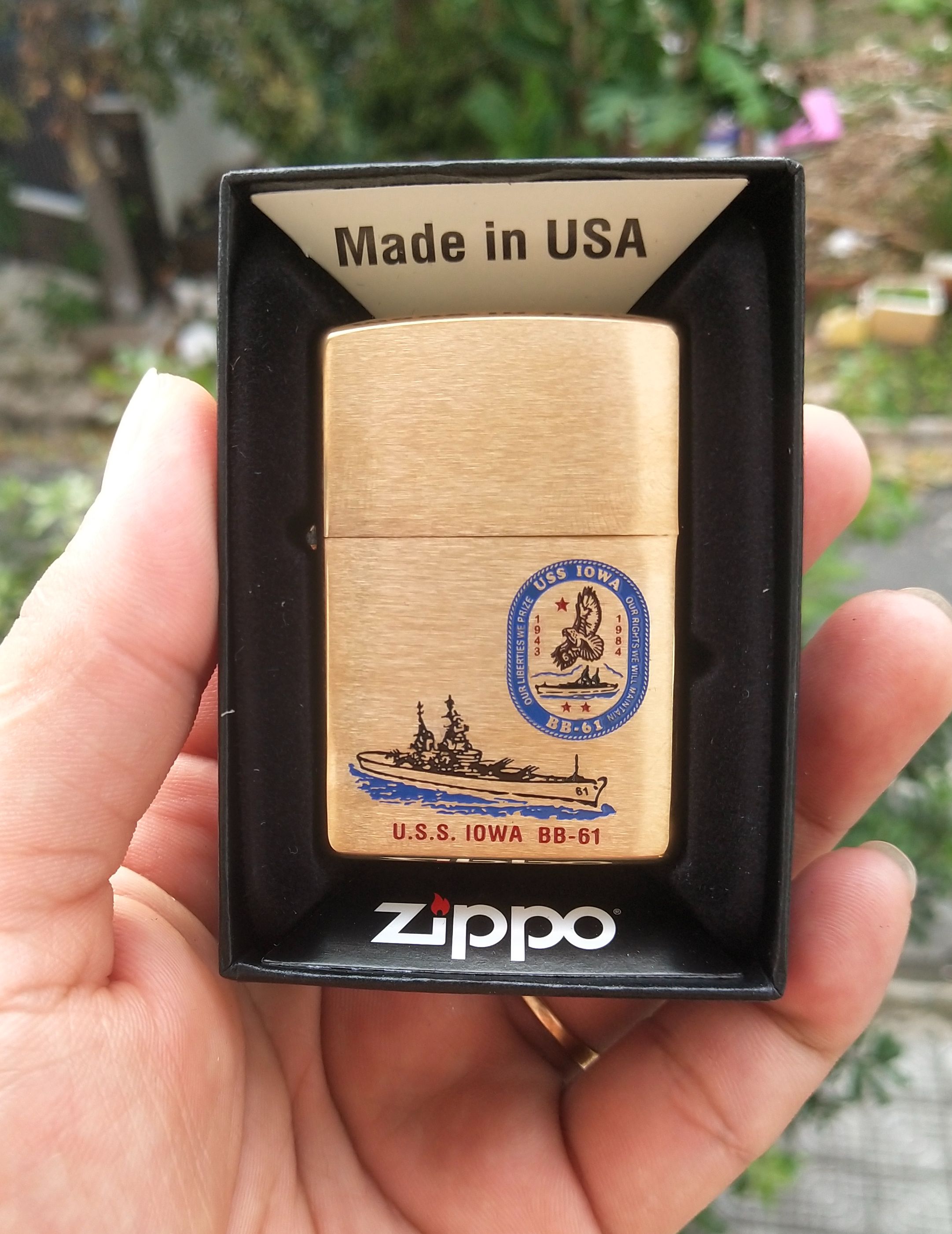 HCM Zippo Tàu Chiến Mỹ U.S.S IOWA BB61 - Bật Lửa Zippo USA Chủ Đề Tàu Sân Bay Cao Cấp - Tặng kèm xăng đá chính hãng