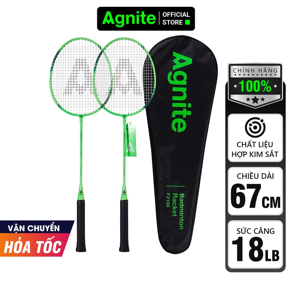 Bộ 2 vợt cầu lông khung carbon cao cấp siêu nhẹ, chính hãng AGNITE, chuyên nghiệp - giá rẻ, bền đẹp. Vợt cầu lông giá rẻ