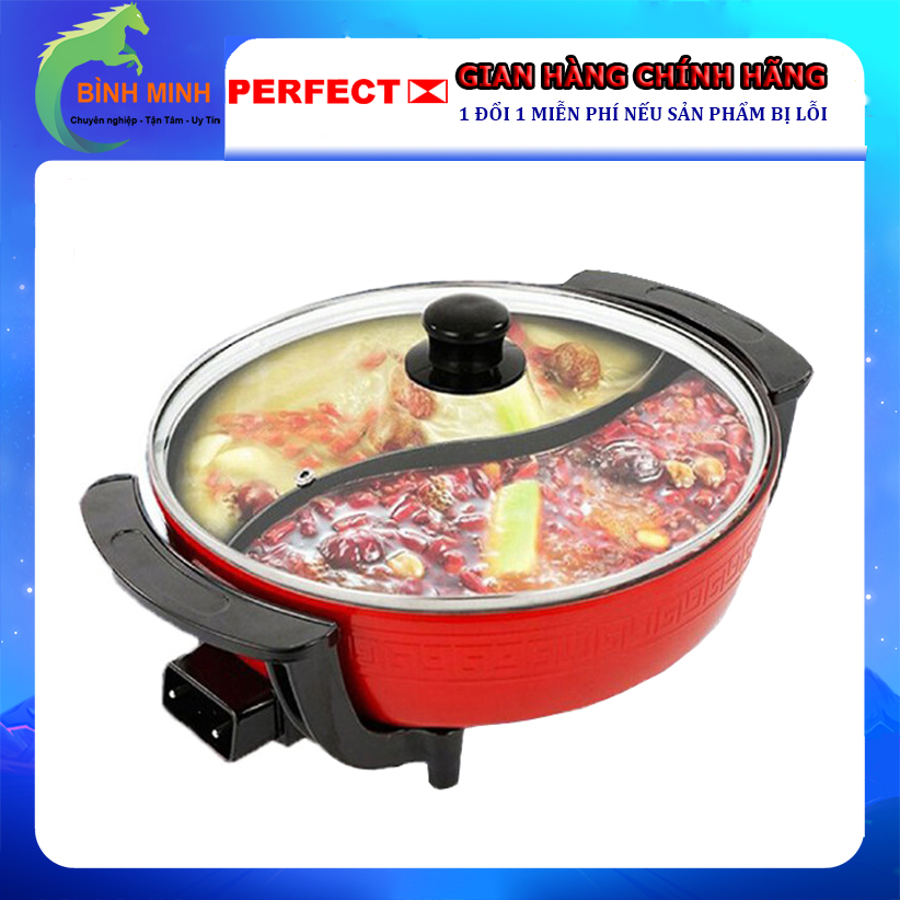 Nồi lẩu điện đa năng 2 ngăn perfect pf-a2n chống dính 5l 1360w - hàng chính hãng