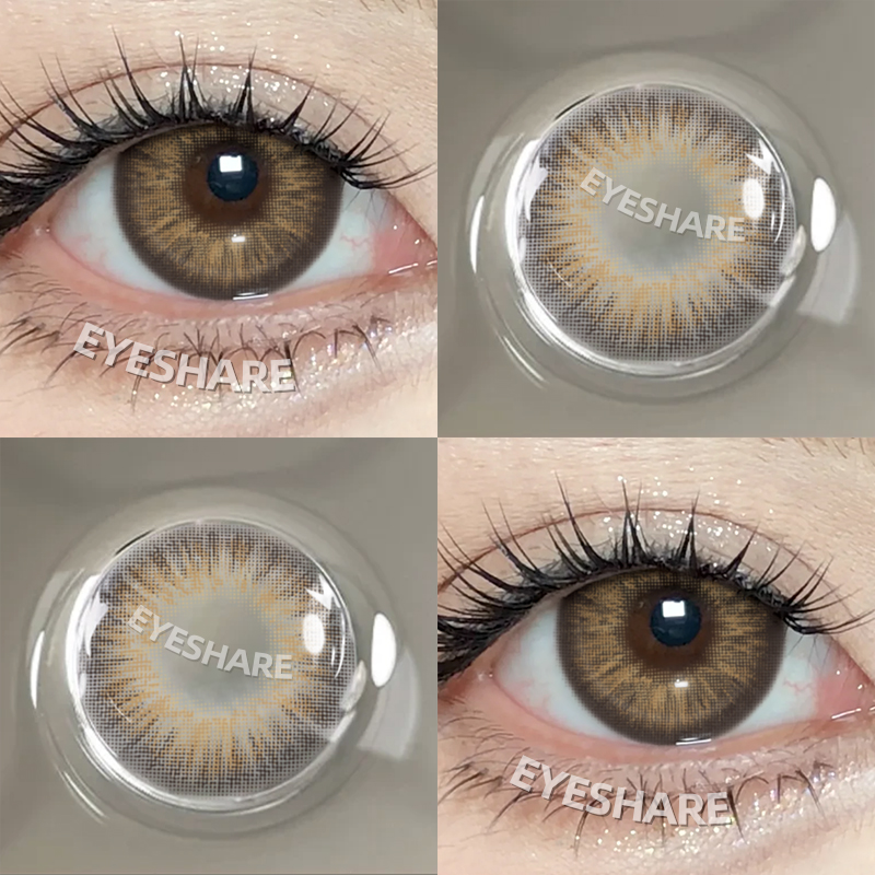 (0.00-8.00)Kính áp tròng cận thị Một cặp kính áp tròng màu nâu omg Loạt DIA:14.2mm