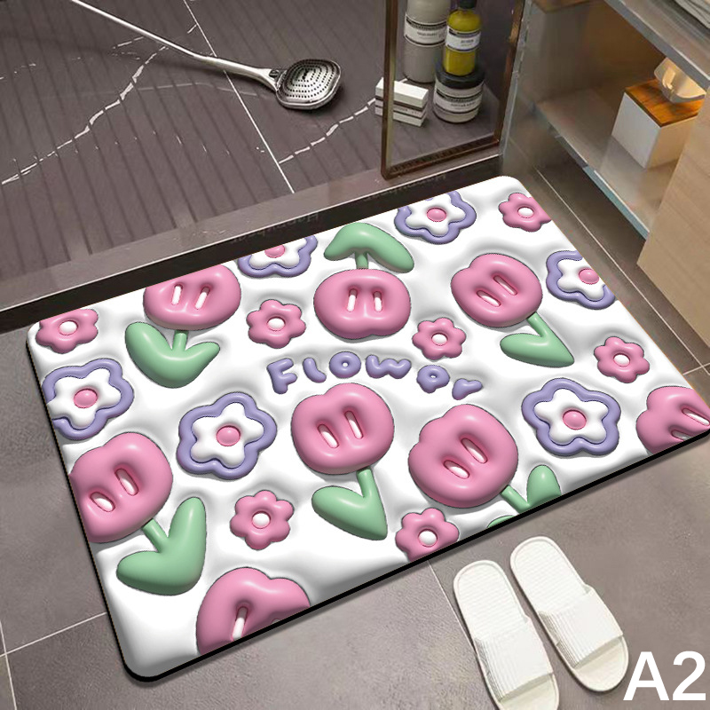 HFTOY 3D phim hoạt hình dễ thương phòng tắm thấm Pad Thảm diatom phòng tắm