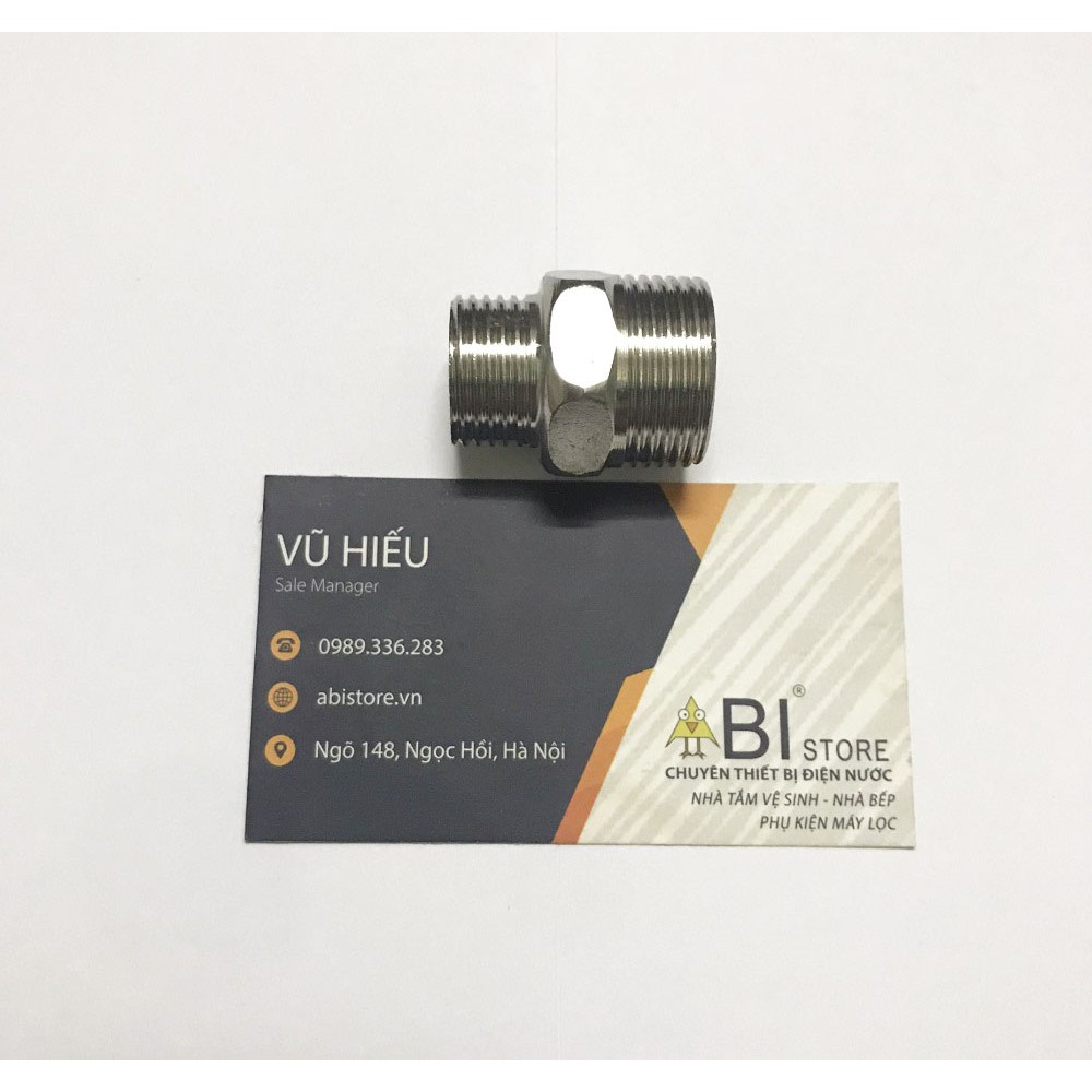 Kép Thu 3/4 1/2 (27-21) Bóng, Inox Đúc, Hàng Đẹp Giá Rẻ, Nối Ren 2 Đầu