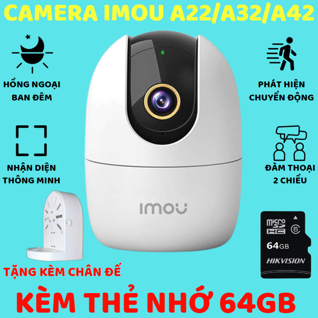 CAMERA WIFI IMOU TRONG NHÀ A22EP A32EP A52P 5MP- QUAY QUÉT THÔNG MINH - BẢO HÀNH 2 NĂM CHÍNH HÃNG