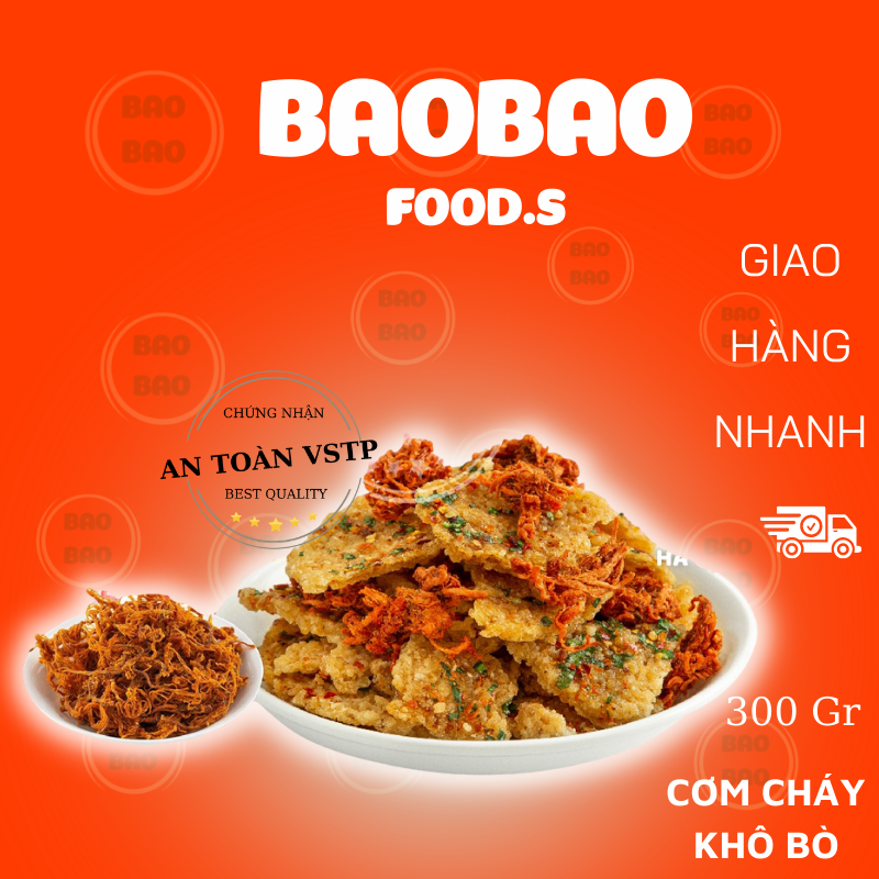 Cơm cháy khô bò - Khô bò cơm cháy giòn rụm - Cơm cháy cay cay - Đồ Ăn vặt baobao