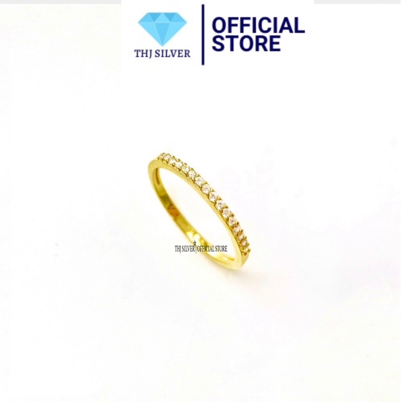 Nhẫn nữ 1 hàng đá , nhẫn nữ một hàng đá chuẩn bạc ta sang trọng -Nhẫn bạc đẹp THJ