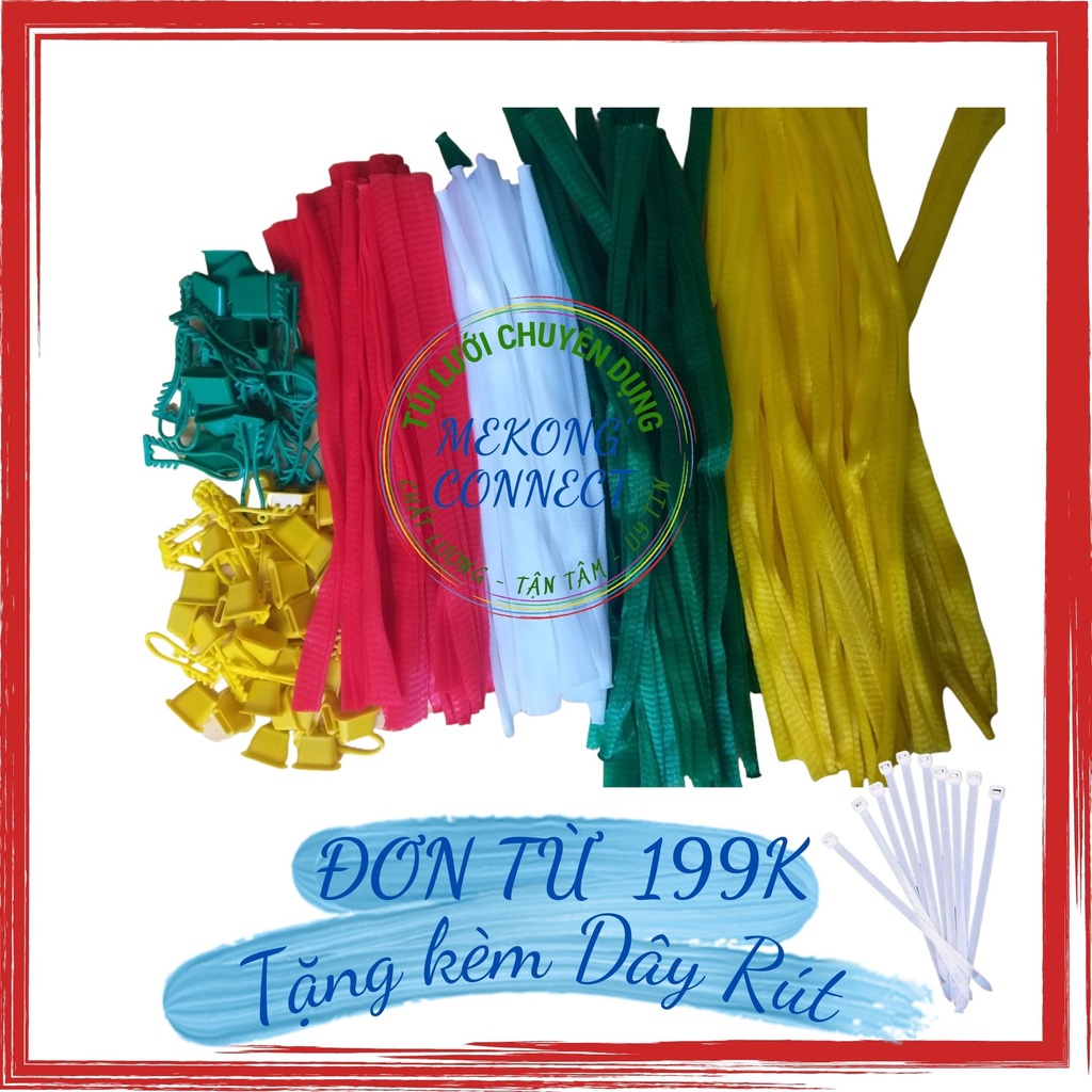 3kg Túi lưới đựng bưởi, trái cây, hành tỏi Có MÓC loại 40cm