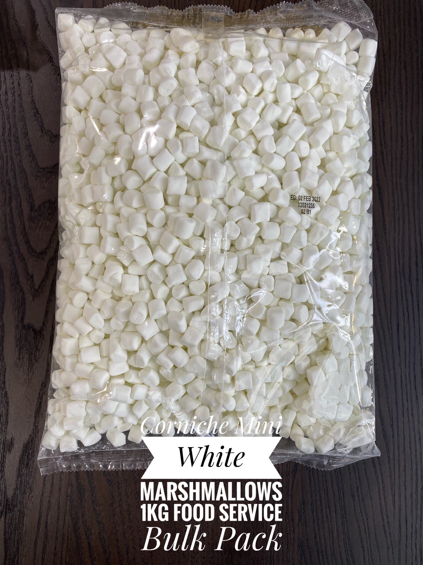 Kẹo xốp marshmallow trắng 1kg ( hạt bé), làm kẹo nougat, bánh..