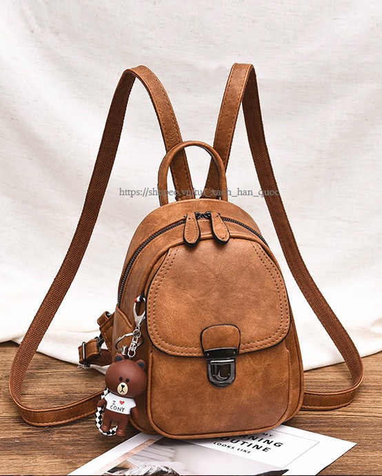 Balo Nữ Hàn Quốc ♥️ Balo Nữ + Tặng Kèm Móc Con Gấu H104