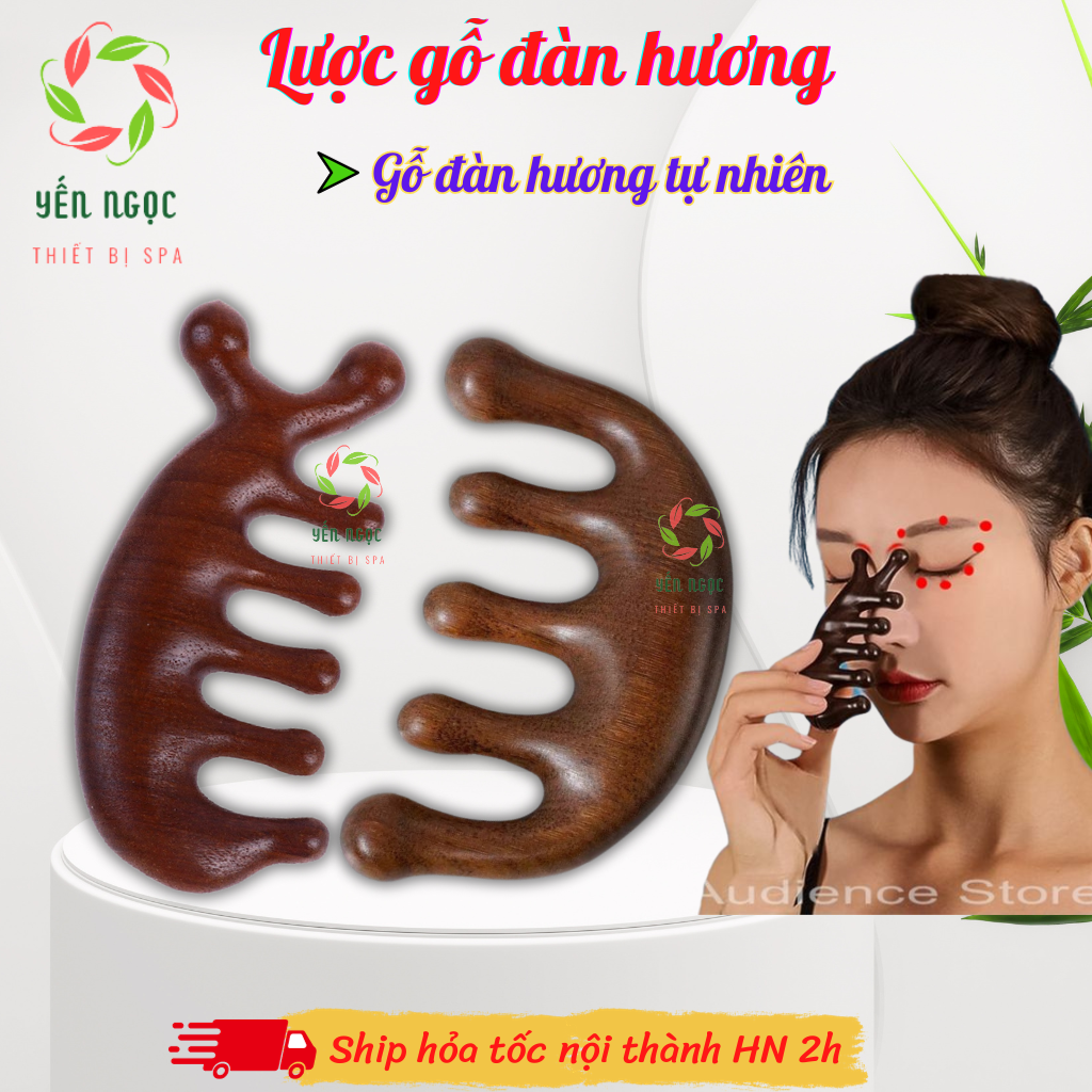 Lược Gỗ Đàn Hương Massage da đầu, đả thông kinh lạc | Lược gỗ massage