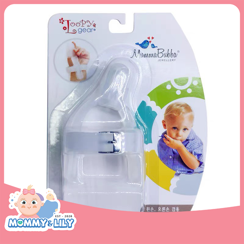 [FREESHIP MAX]Dụng cụ hỗ trợ cai mút tay an toàn cho bé Dr.finger - Mumma Bubba Hàn Quốc. Chất liệu: nhựa ABS cao cấp, không độc hại, anh toàn cho bé. Kích thước dây đeo có ngón: 14.5cm x 1.5cm. Đường kính bên trong đeo ngón tay: 20mm