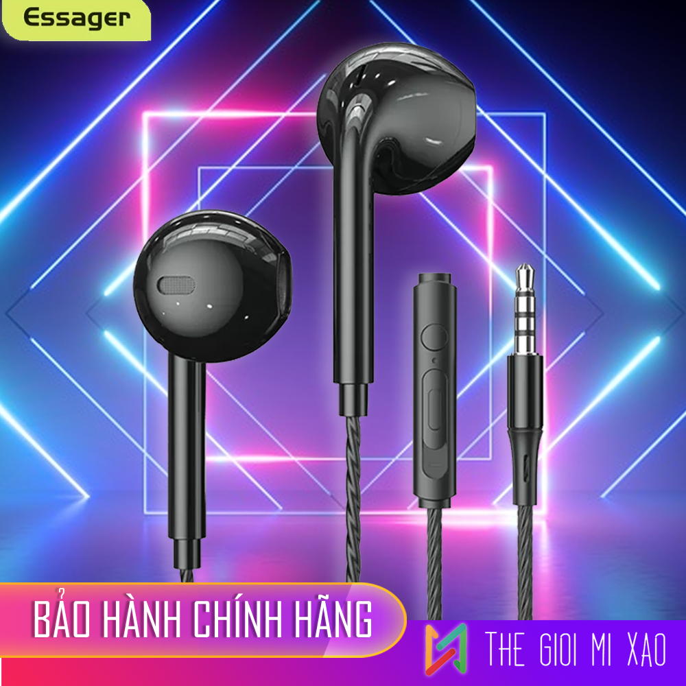 Tai Nghe Bass ESSAGER S320 Tai Nghe Có Dây Trong Tai 3.5MM, Tai Nghe HIFI Có MIC Dành Cho Điện Thoại Xiaomi Samsung Vivo Oppo HUAWEI