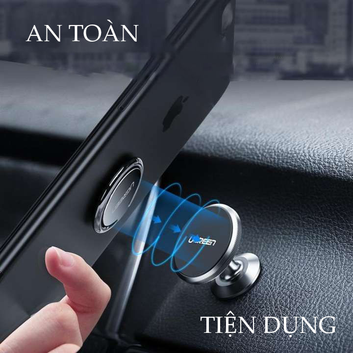 Giá đỡ điện thoại từ tính trên xe hơi tương thích với điện thoại kích thước từ 4-7 inch UGREEN 50871 Giá đỡ điện thoại từ tính trên xe hơi tương thích với điện thoại kích thước từ 4-7 inch UGREEN 50871