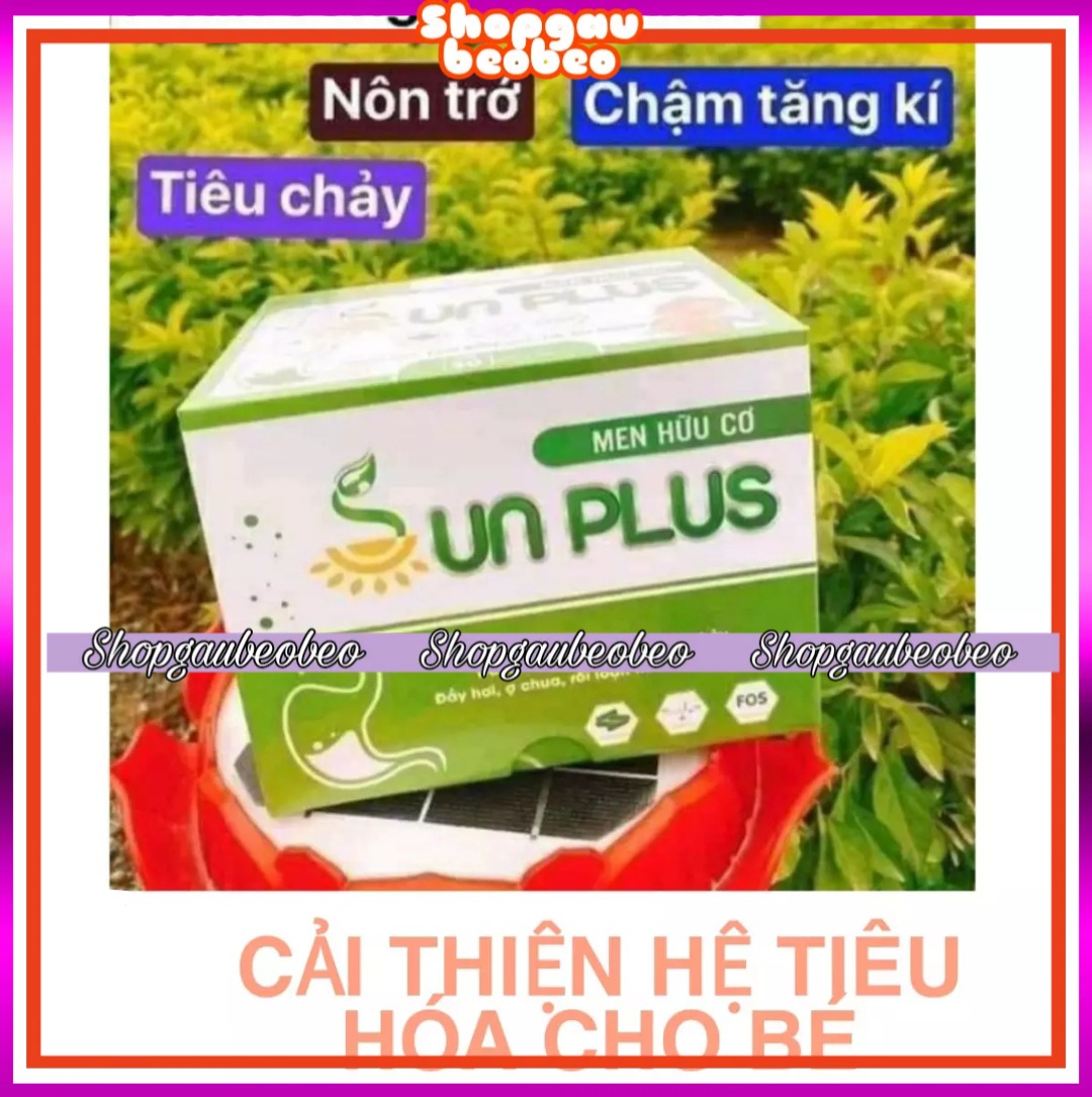 Men Hữu Cơ Sunplus - đánh bay táo bón giúp trẻ ăn ngon, hộp 30 gói - dùng cho trẻ táo bón, tiêu chảy, đầy hơi, biếng ăn, ợ chua