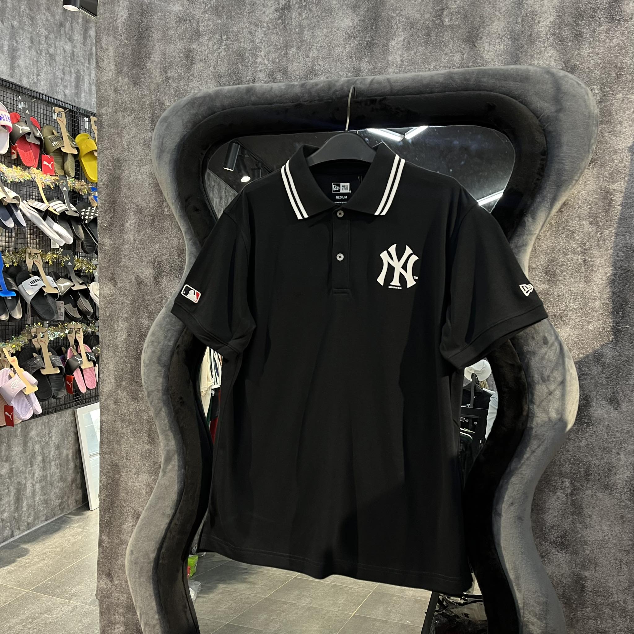 Áo polo chính hãng new era ny yankees shop xám store