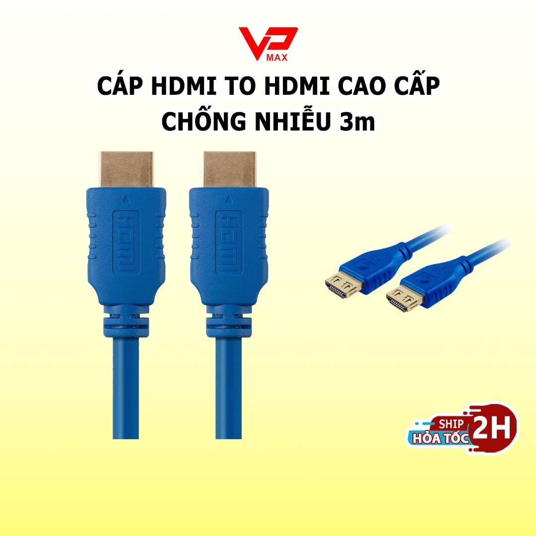 Dây cáp HDMI 1.5m 3m chống nhiễu chất lượng tốt - Dây cáp 2 đầu HDMI dùng cho màn hình, TV kết nối máy tính thiết bị điện tử - VP Max