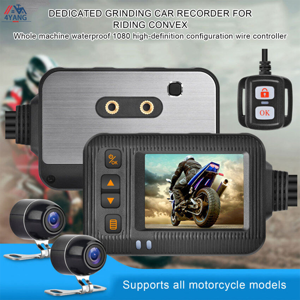 Full Body Waterproof Motorcycle Dvr Dash Cam 2 Inch Dual Channel Display Motorcycle Dash Cam Front Rear View Driving Recorder Giá 1,054,000 Đồng*Miễn phí vận chuyển