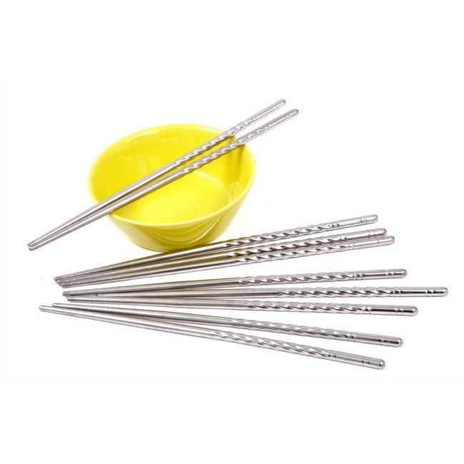 Bộ 5 đôi đũa inox - đũa chống mốc cao cấp