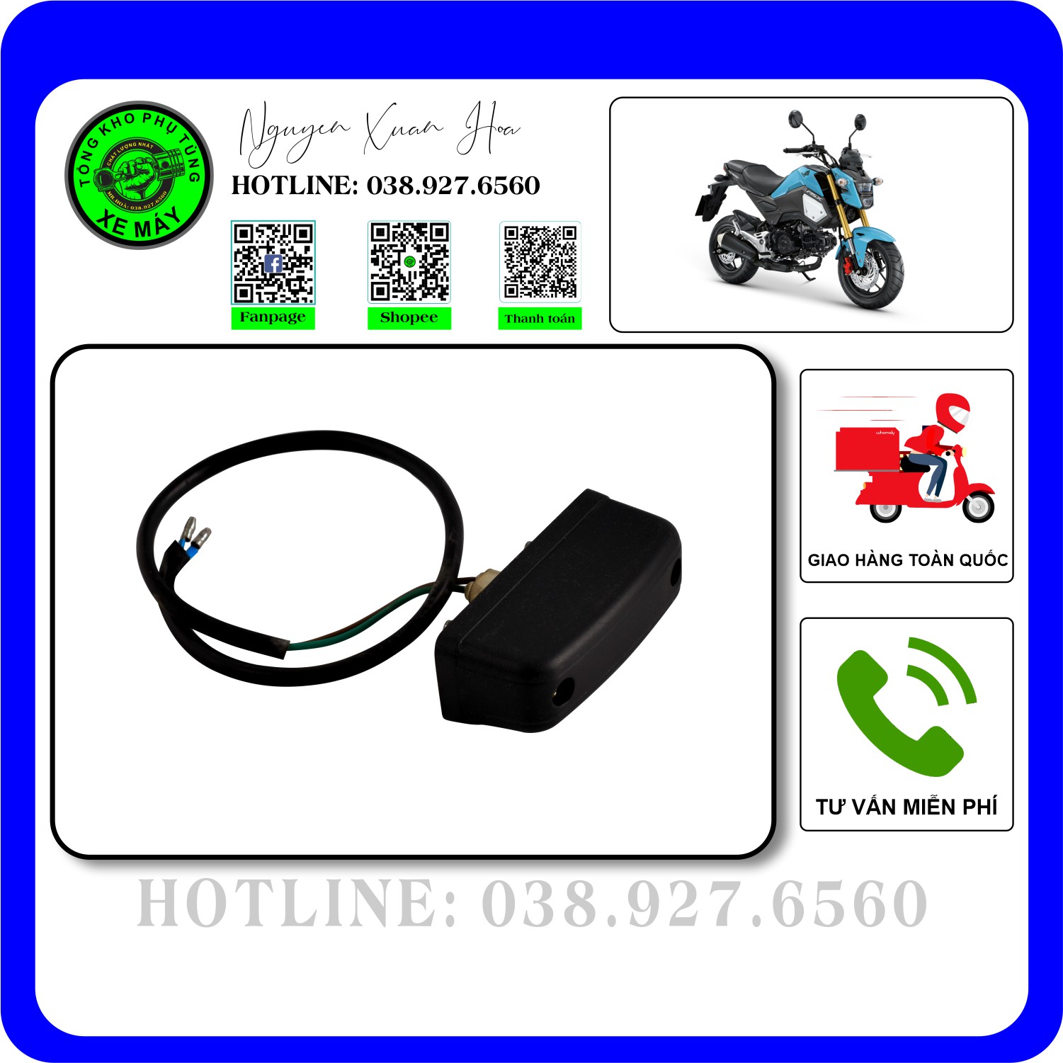 Đèn soi biển số xe msx bản sf