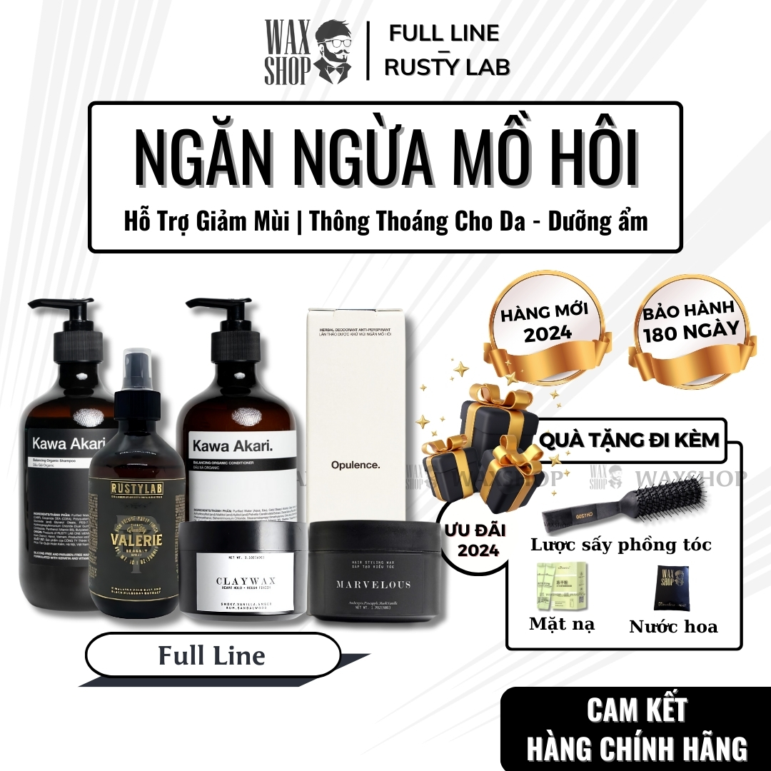[Full Line] Sáp vuốt tóc nam Rusty Lab Clay Wax, Marvelous, Valerie Sea Salt Spray chính hãng - Waxshop - SD