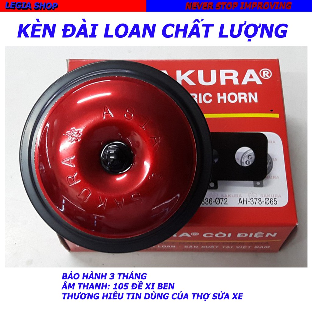 Kèn xe máy - còi xe má sakura y đỏ 82 mm
