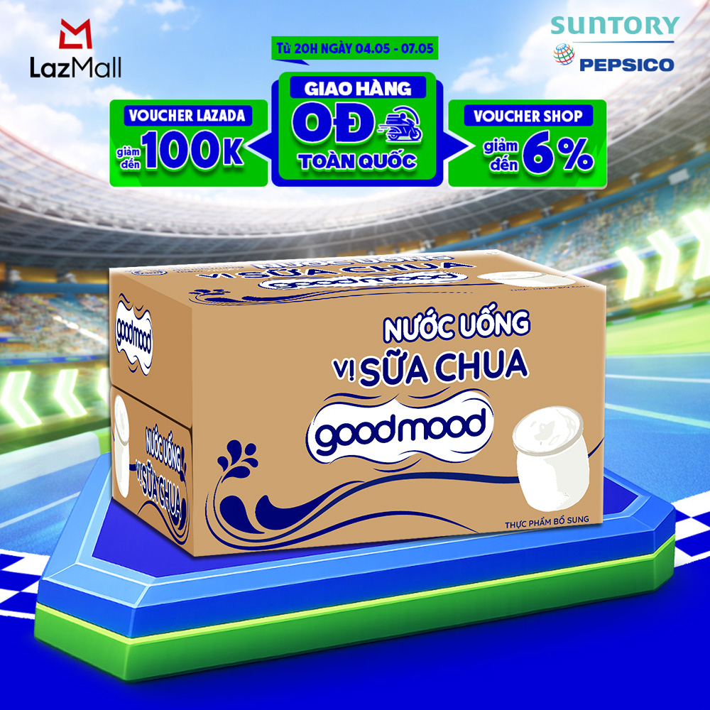 [SALE 5.5] Thùng 24 Chai Nước Uống Vị Sữa Chua Goodmood (450ml/chai)