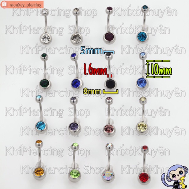 Khuyên Rốn Thường Cơ Bản - Piercing _ Khỉ Xỏ Khuyên