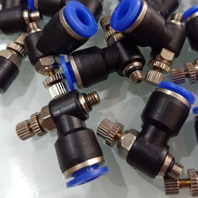 Van tiết lưu khí nén ống 4, 6 ren m5
