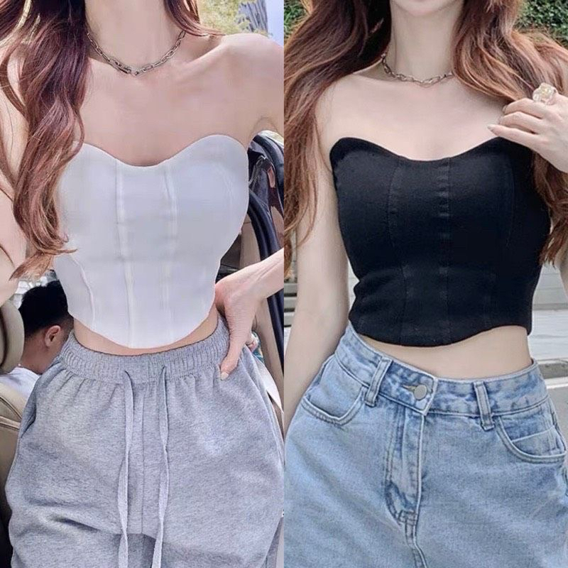 Áo ống kiểu cúp ngực lai bầu có mút ngực ôm cực đẹp namo2