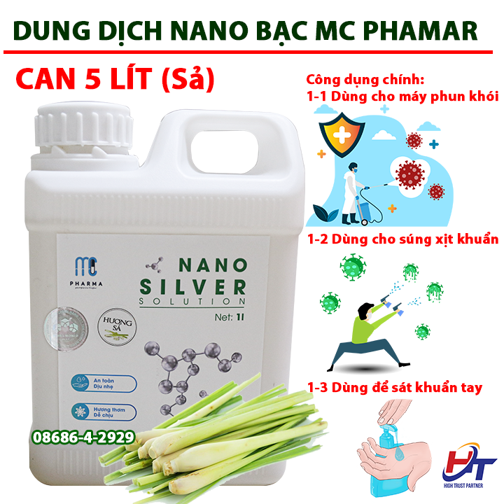 [5 LÍT ] Dung dịch dùng cho máy phun khói Nano Bạc khử mùi khử khuẩn cho xe ô tô, nhà cửa, văn phòng"
