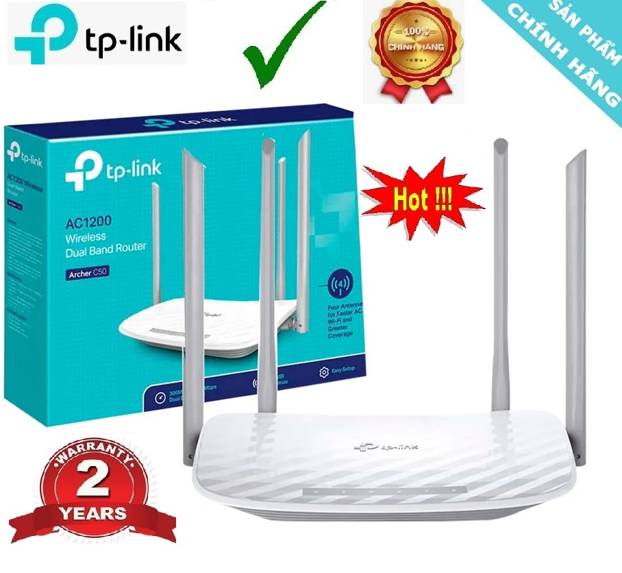 Bộ phát không dây 1200Mbps 4 Anten TPLink Archer C50