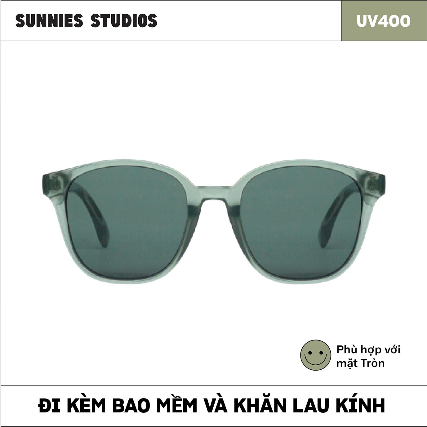 Kính mát Sunnies Studios Gọng Tròn Neo in Seaweed